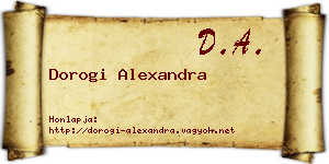 Dorogi Alexandra névjegykártya